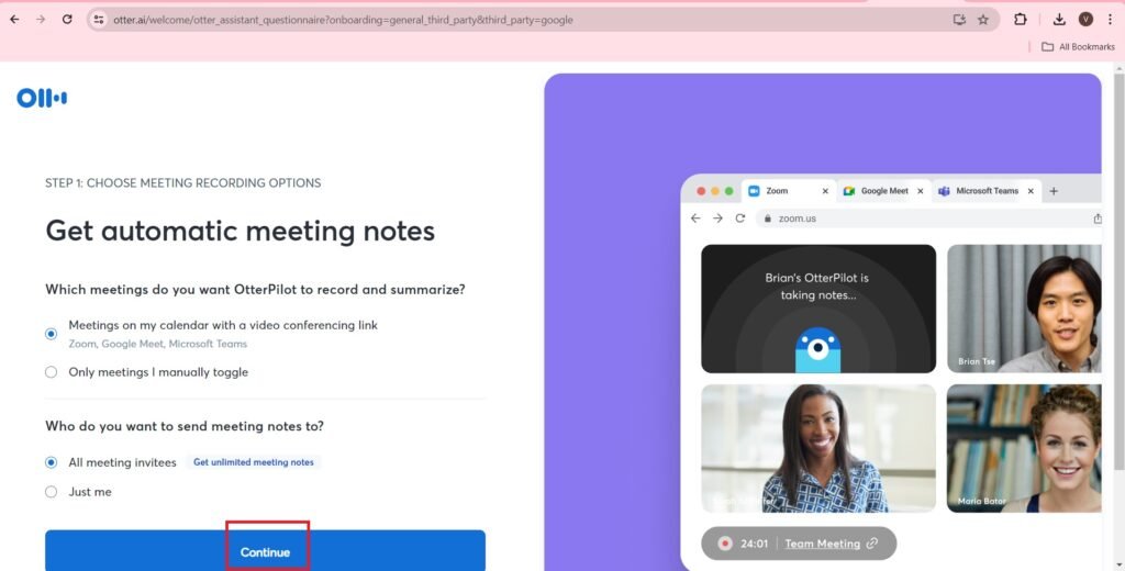 Get automatic meeting notes