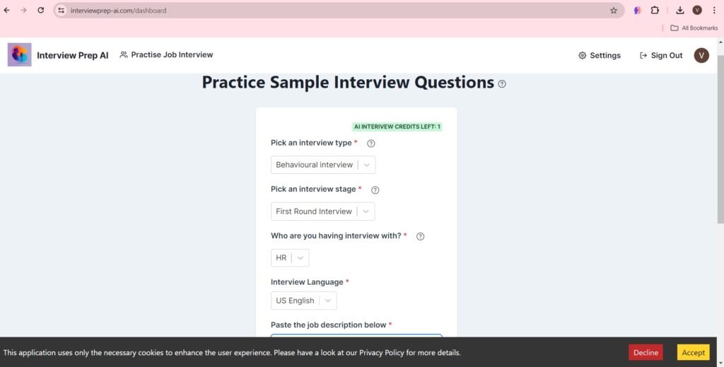 Practice sample interview questions