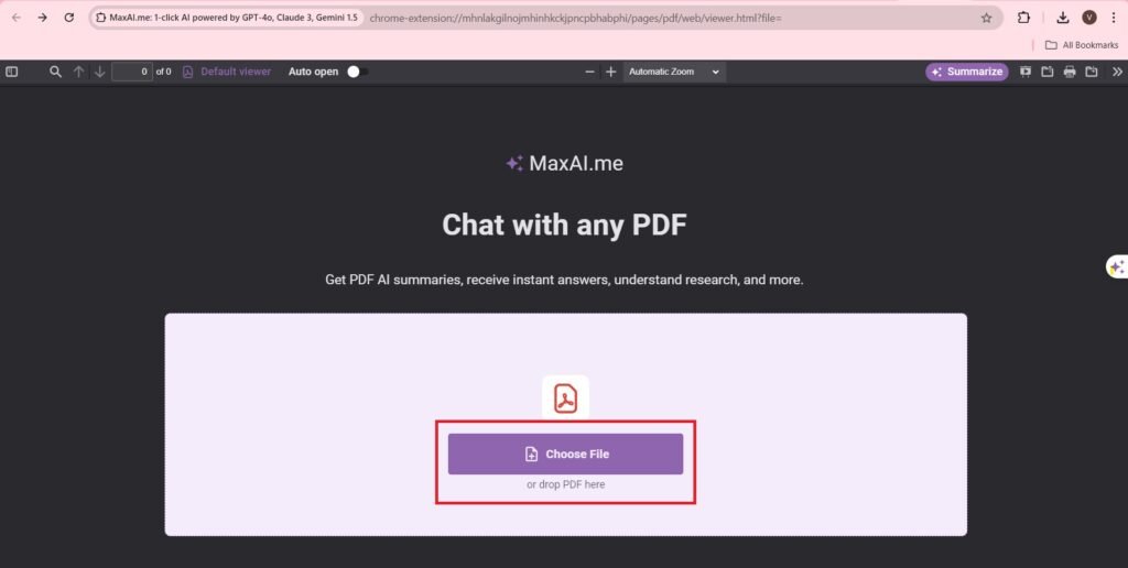 Choose file for PDF chat