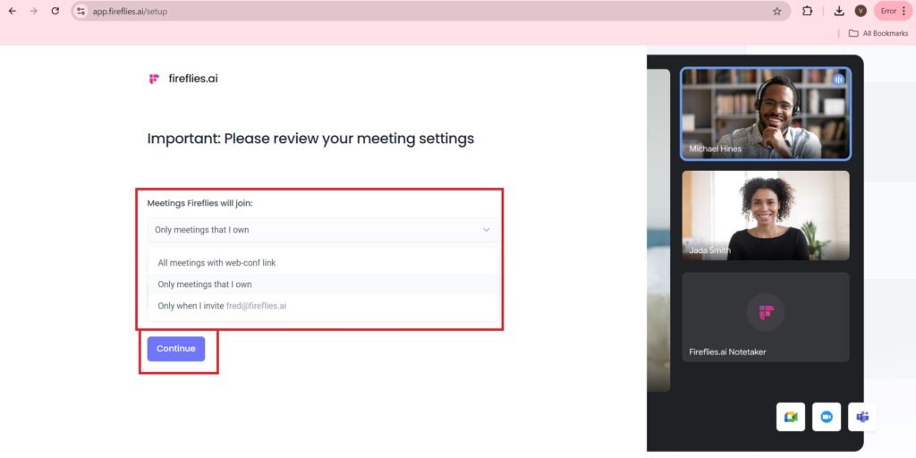 Review your meetings