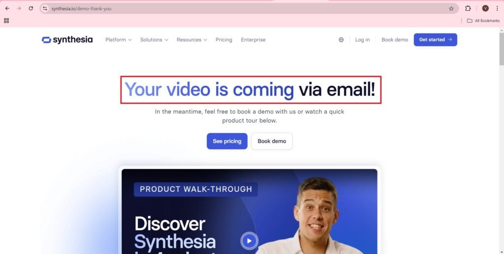 you will get video via email