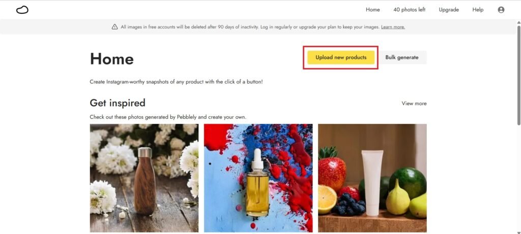 Upload new products