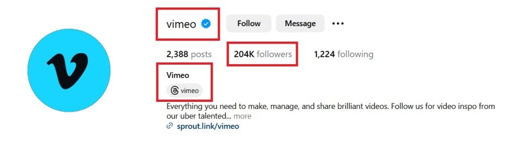 vimeo instagram