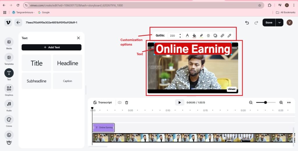 Customize text