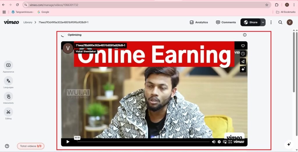 Saved video
