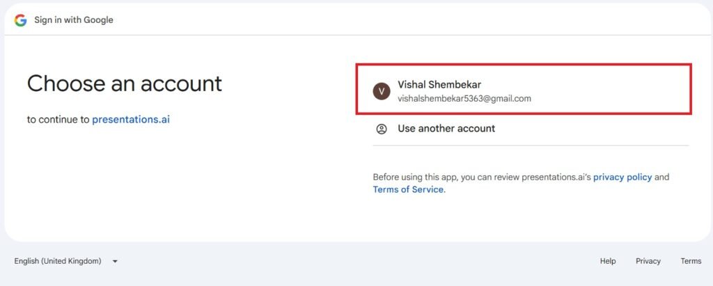 choose an account