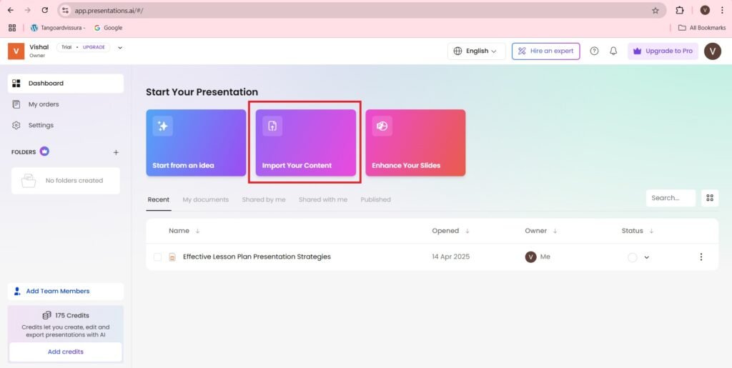 Import your content