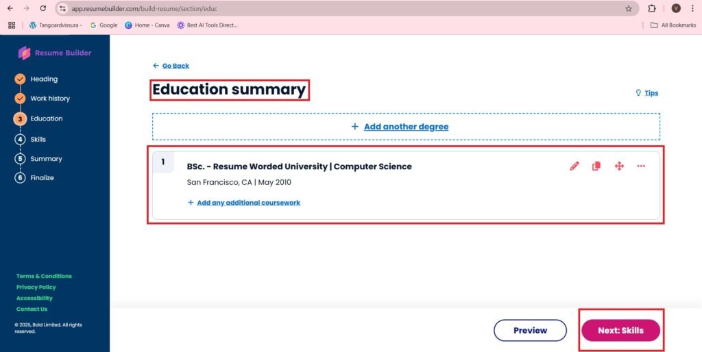 Education Summary