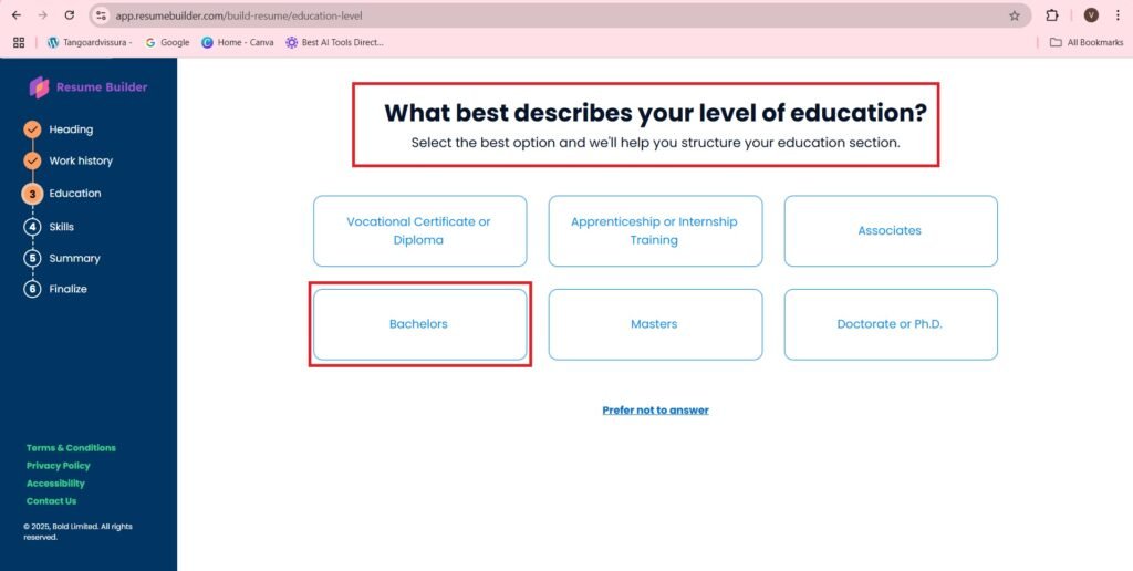 Bachelors education