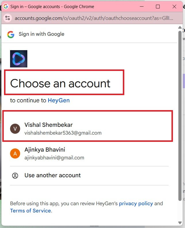 Choose an account