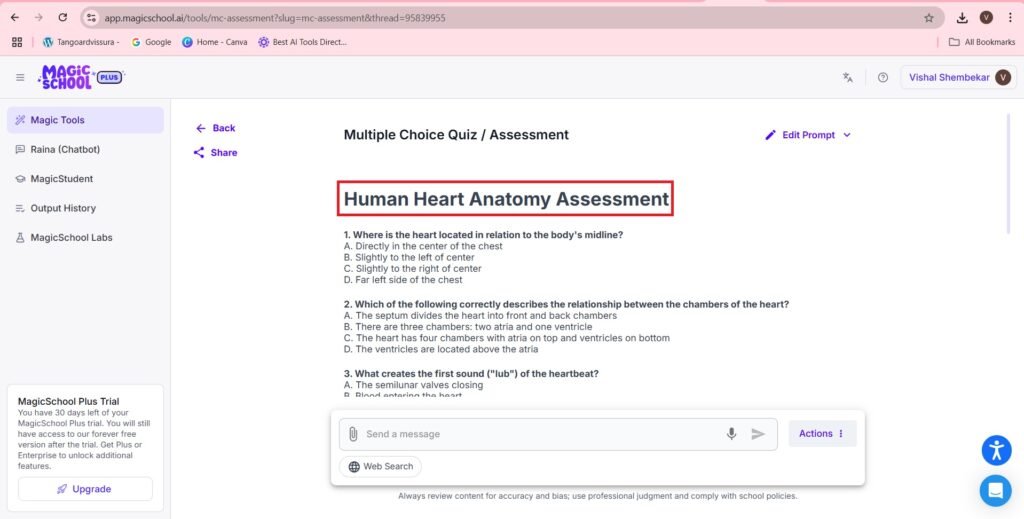 Human Heart Anatomy Assesessment