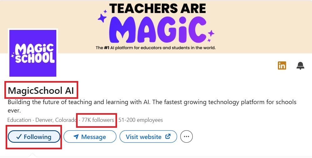 Magic School AI LinkedIn