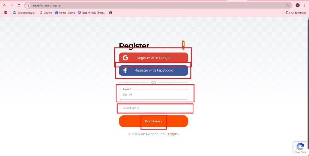 Register with google