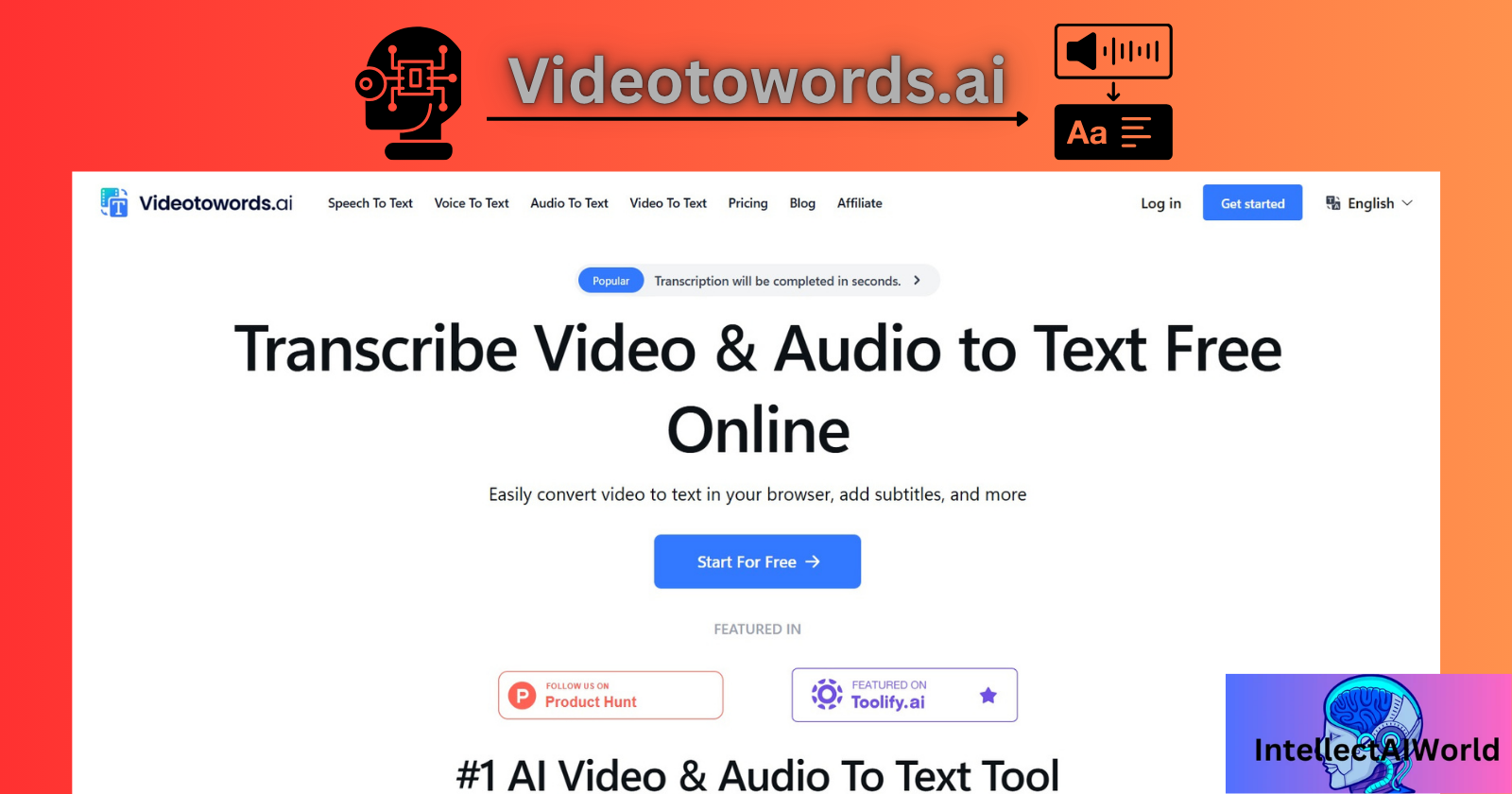 Transcribe Audio Instantly Using Videotowords.ai