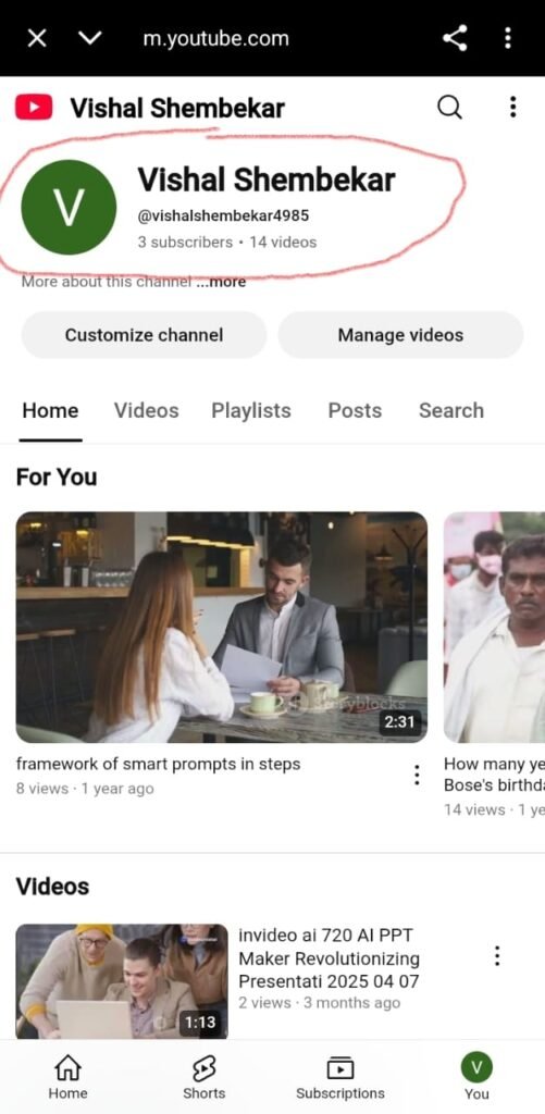 YouTube channel