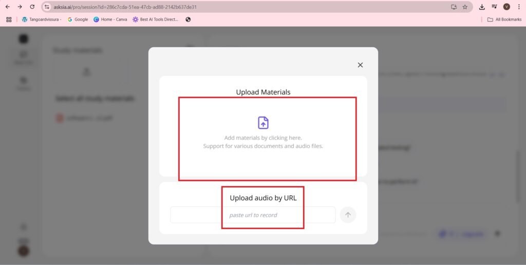 audio upload
