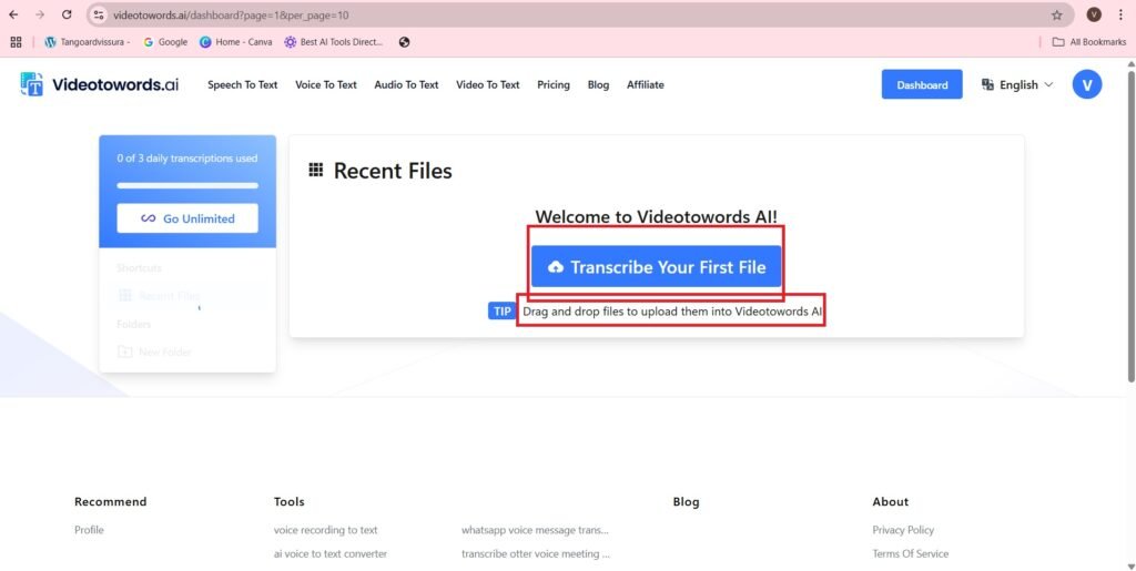 Transcribe your First File
