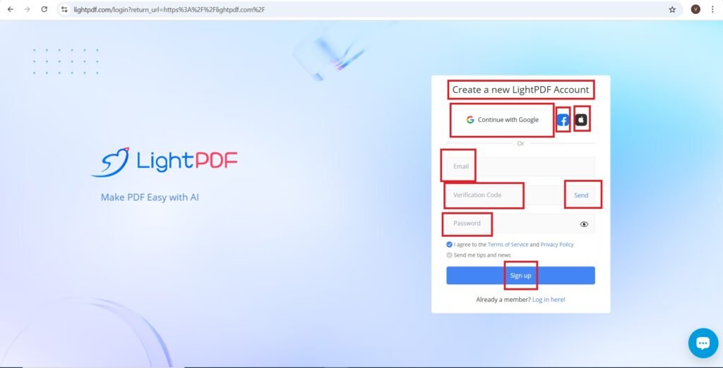Continue with google