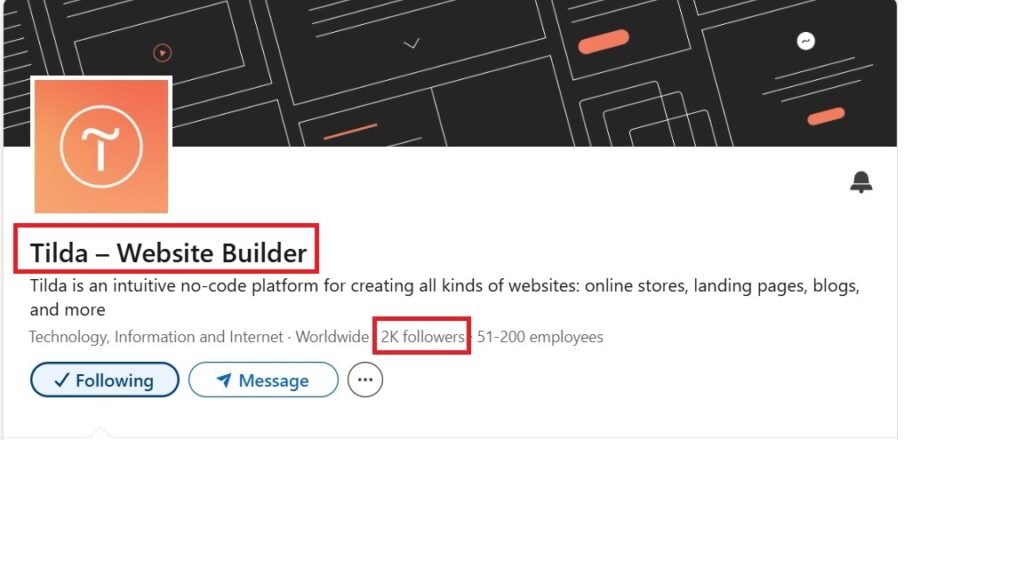 Tilda.cc LinkedIn account