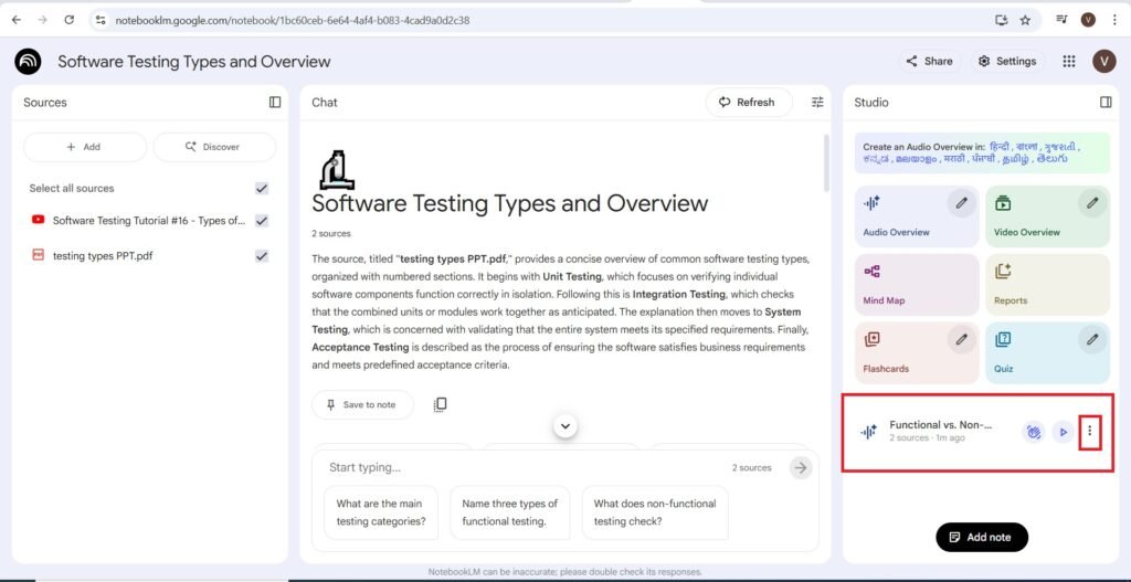 Generated audio podcast