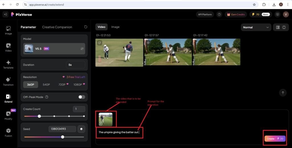 extension of the video
